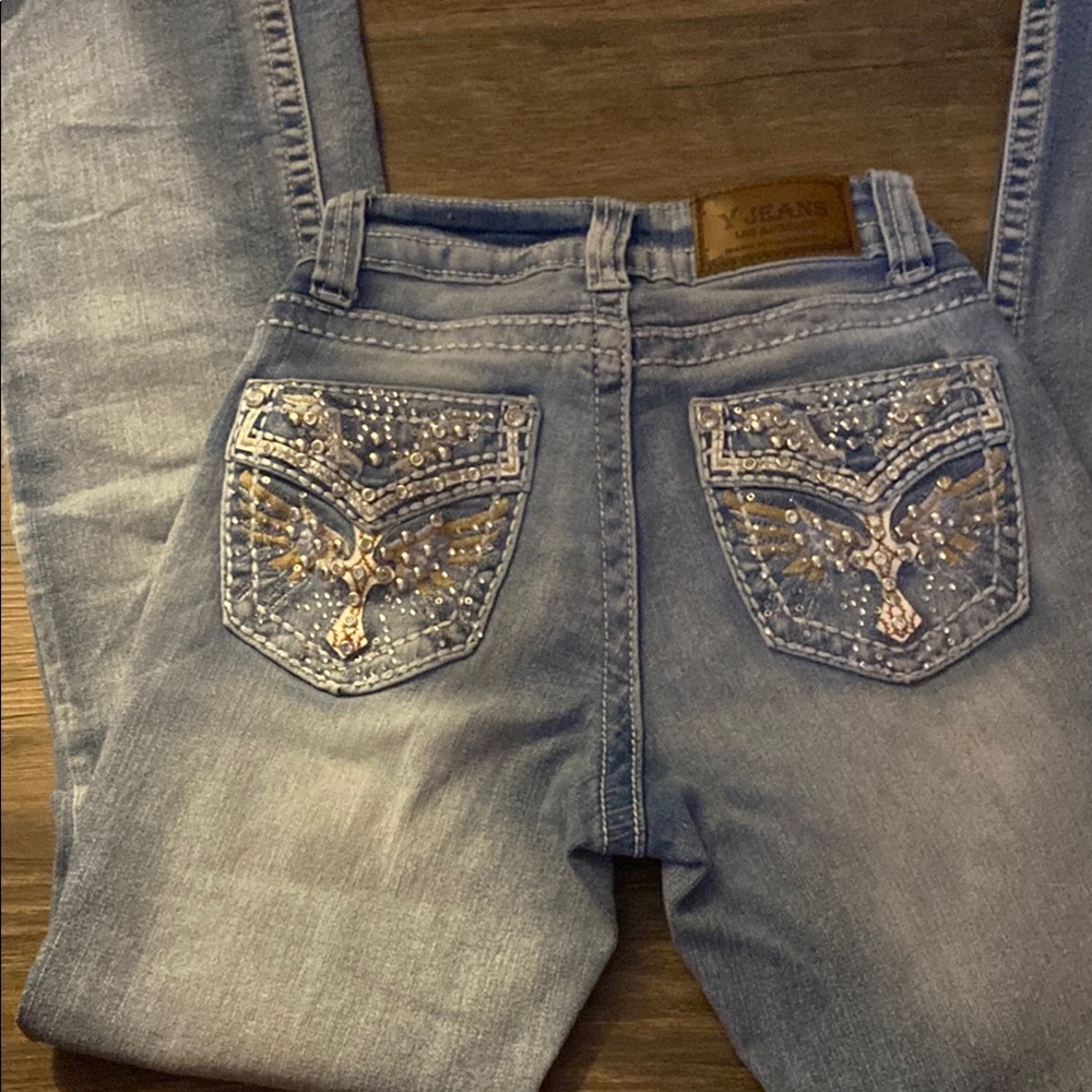 Women's Light Blue Embellished Jeans